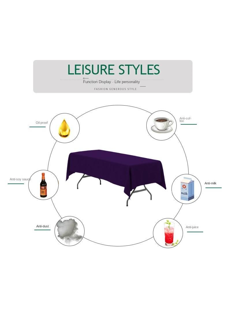 Bluejw مفرش طاولة بلون موحد قطعة واحدة بنفسجي داكن - Image 2