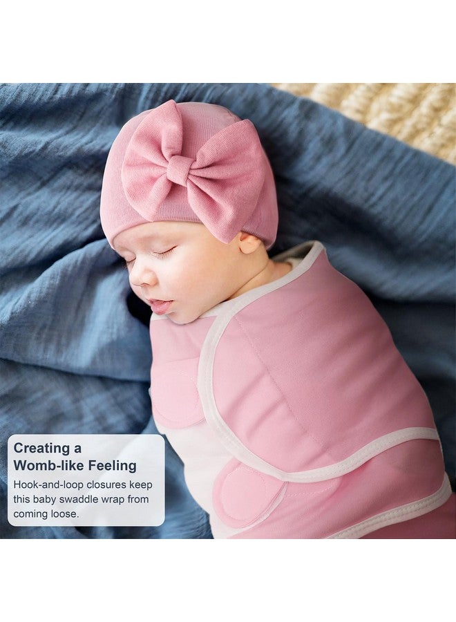 DRESHOW BQUBO 3 Pack Baby Swaddle Sleep Sacks Baby Swaddling Blanket Wrap Newborn Swaddle Sack with Big Bow Hat for Boys Girls 6-12 Lbs Newborns & 0-3 Months Girls Boys - Image 2