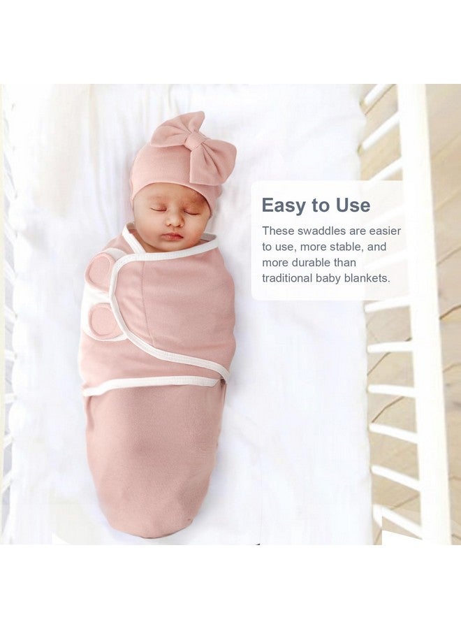 DRESHOW BQUBO 3 Pack Baby Swaddle Sleep Sacks Baby Swaddling Blanket Wrap Newborn Swaddle Sack with Big Bow Hat for Boys Girls 6-12 Lbs Newborns & 0-3 Months Girls Boys - Image 4