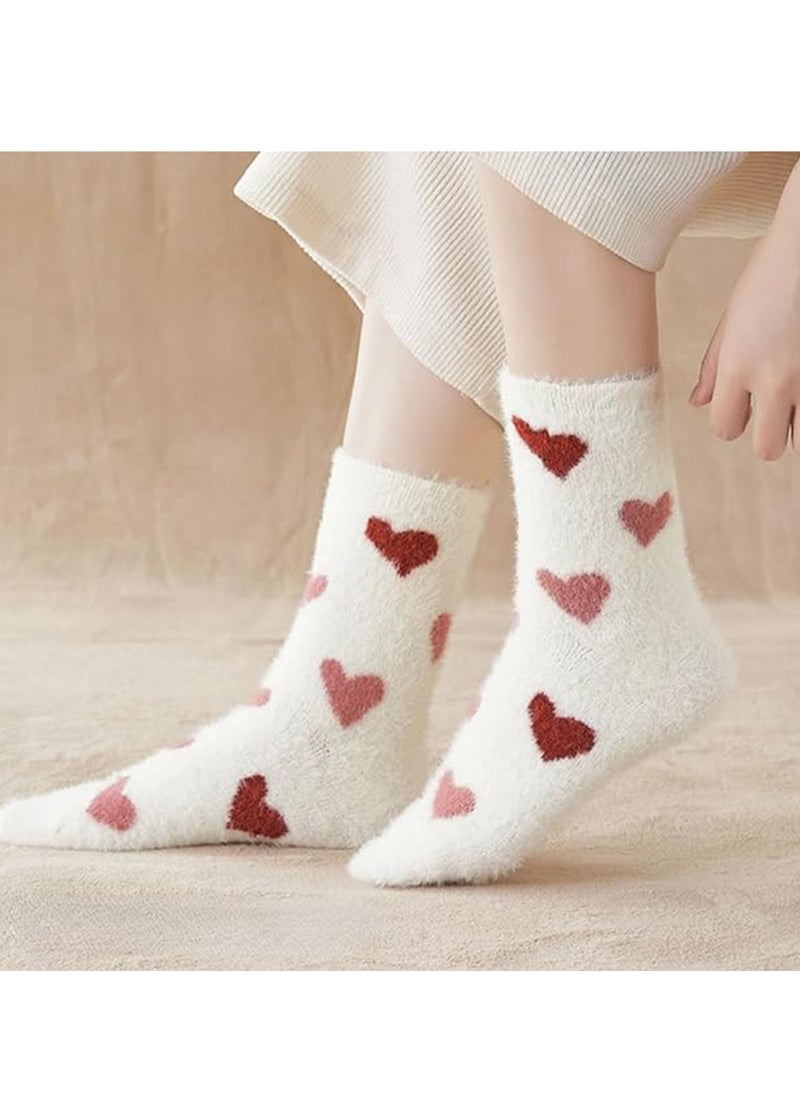 SYOSI - Fuzzy Socks, Fluffy Socks Winter Warm Soft Slipper Home Sleeping Cute kawaii Socks 4 Pairs - Image 1