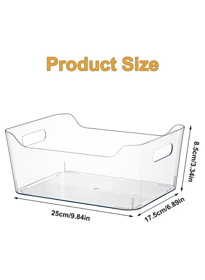 6 Pack Clear Stackable Storage Boxes with Handles, Pantry Organizer, Storage Containers and Organizer Bins, Multi-Use Bins for Home, Kitchen and Cabinet (Medium - 6 Pack) - Image 3