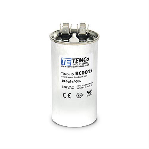 TEMCo Industrial TEMCo 50 uF Run Capacitor CBB65, 50 MFD, 370V, Round, 50/60Hz | for HVAC AC Fan, Motor, Blower Applications - Image 3