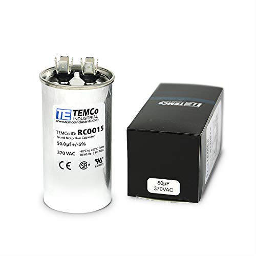 TEMCo Industrial TEMCo 50 uF Run Capacitor CBB65, 50 MFD, 370V, Round, 50/60Hz | for HVAC AC Fan, Motor, Blower Applications - Image 2