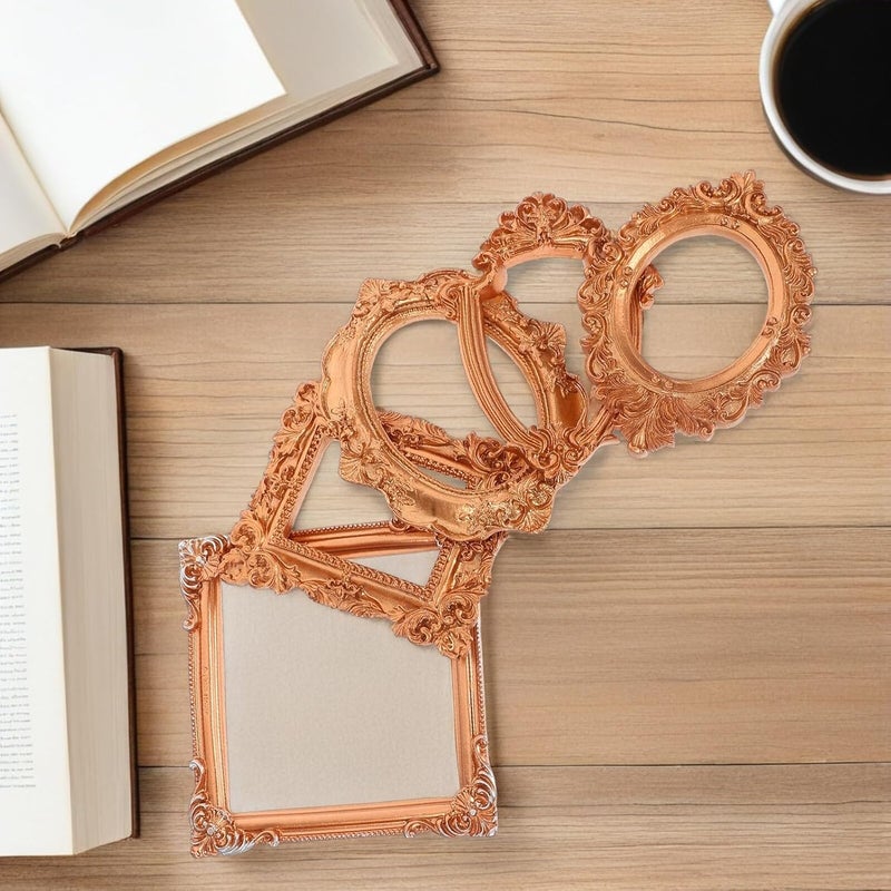 مجموعة MAGICLULU من 5 قطع إطارات صور ذهبية معلقة على الحائط بأسلوب رجعي، إطارات صور عائلية بأسلوب كلاسيكي لتزيين الزفاف والمنزل بتصميم عتيق مزخرف - Image 5
