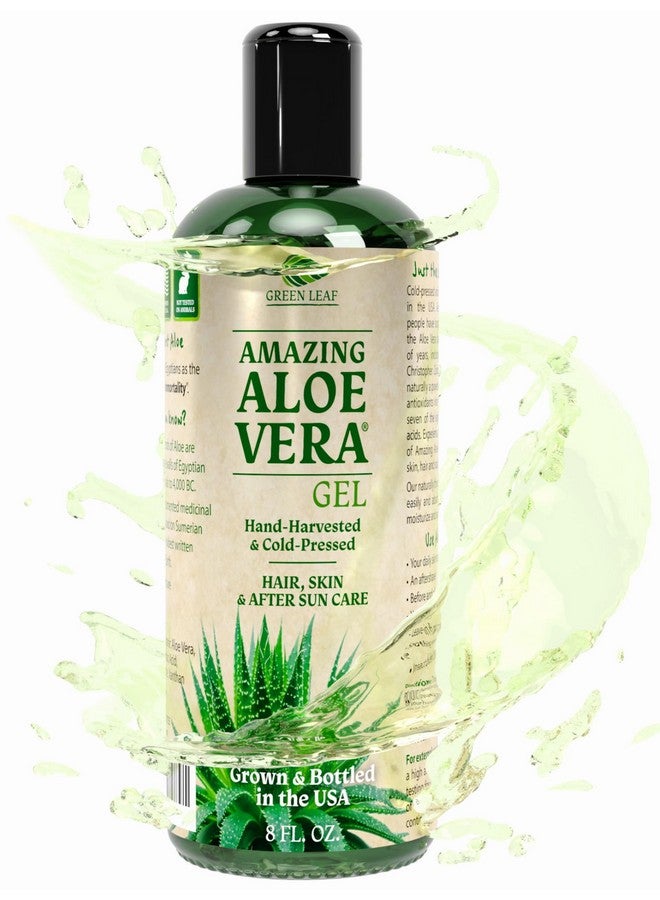 Green Leaf Naturals Amazing Aloe Vera Gel, Freshly Cut 100% Pure Aloe - Premium Quality, USA Grown, Vegan, Unscented - Natural Sunburn Relief, Skin Care, Face & Hair Care - Image 1