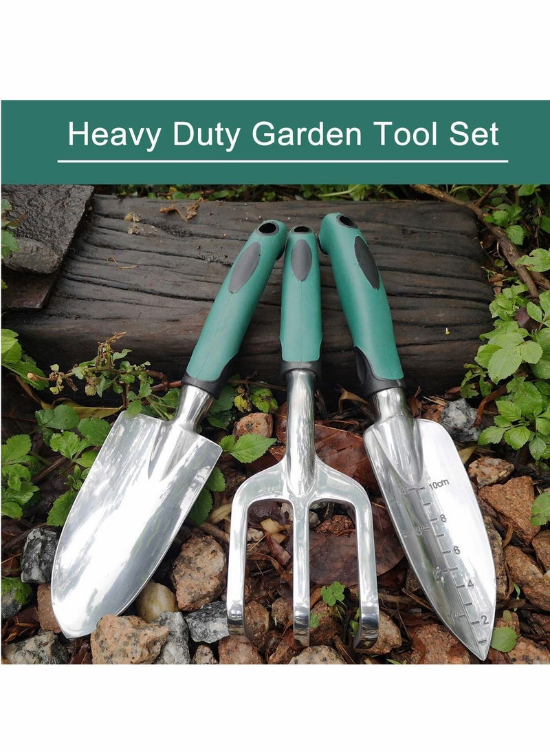 Y&D Garden Tools Set, Heavy Duty Gardening Cast Aluminum with Soft Rubberized Non-Slip Handle, Durable Hand Gifts for Men Women 3 Piece - Image 4