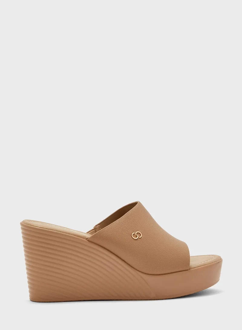 Celeste Single Strap High Heel Wedge Sandals