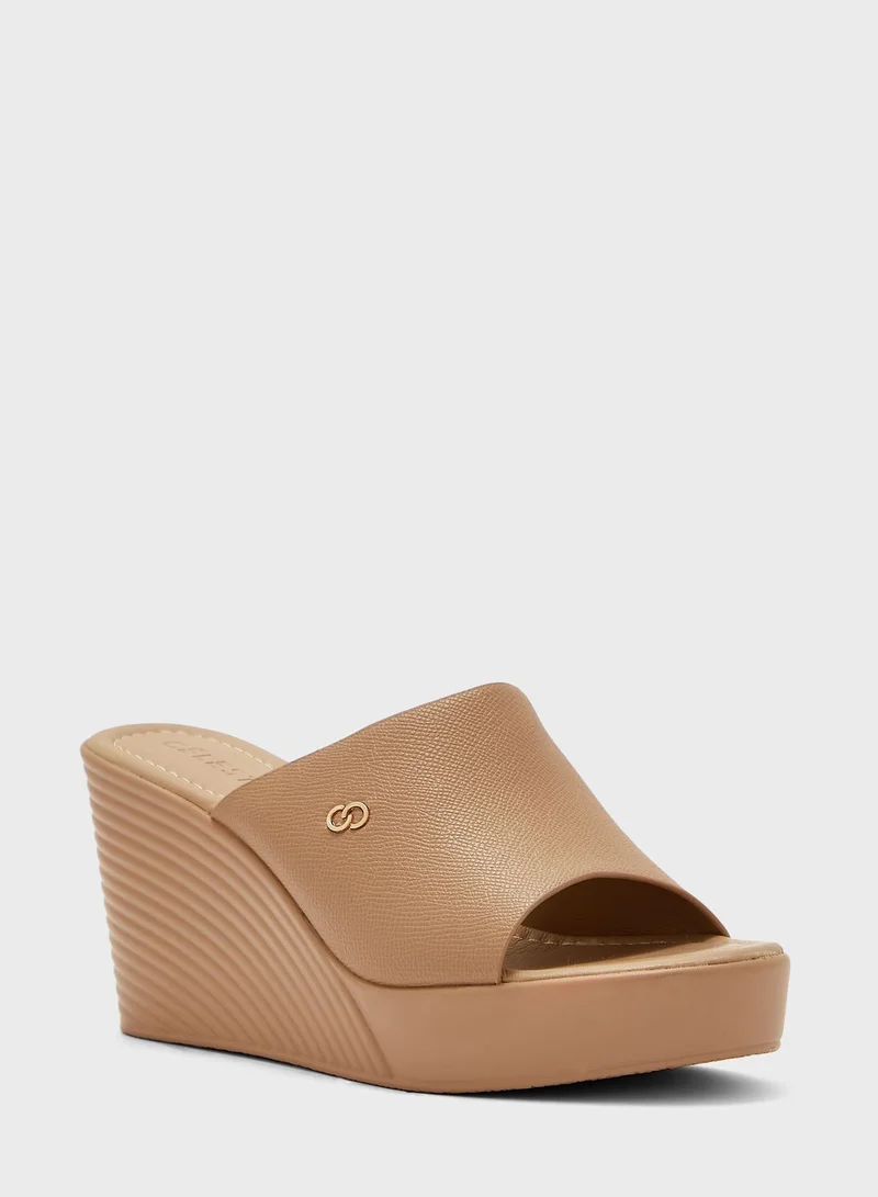 Celeste Single Strap High Heel Wedge Sandals