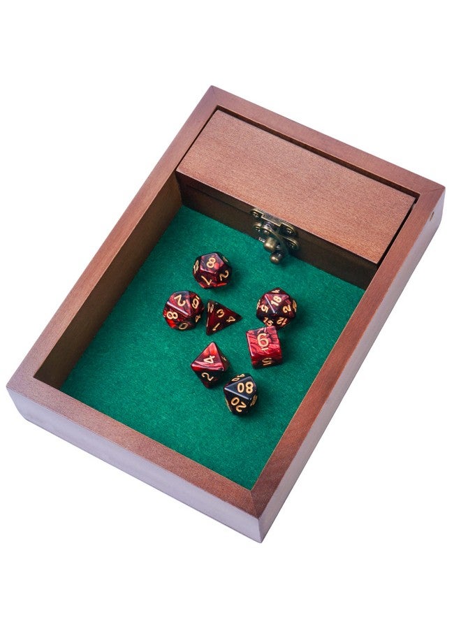 Wooden D&D Dice Rolling Tray with Dice Storage Vault | Metal Latch Secures Lid for Travel | Perfect DND Gift for DM | Great for Tabletop Games Like Dungeons and Dragons 5e, Pathfinder  - Image 1