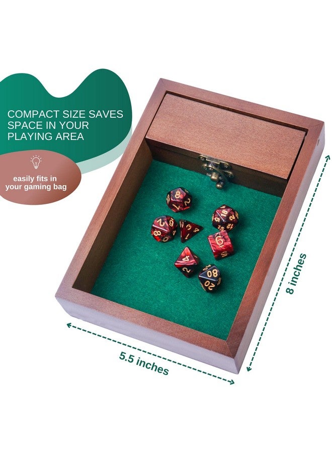 Wooden D&D Dice Rolling Tray with Dice Storage Vault | Metal Latch Secures Lid for Travel | Perfect DND Gift for DM | Great for Tabletop Games Like Dungeons and Dragons 5e, Pathfinder  - Image 2