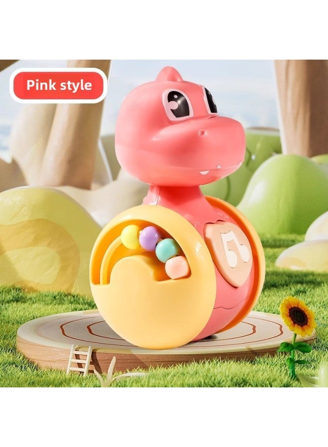 Sliding Fawn Tumbler Baby 6-12 Months Baby Comfort Early Education Puzzle 0-3 Years Old Children's Toys Wholesale-Color:Pink Dinosaur Sliding Tumbler  - Image 1