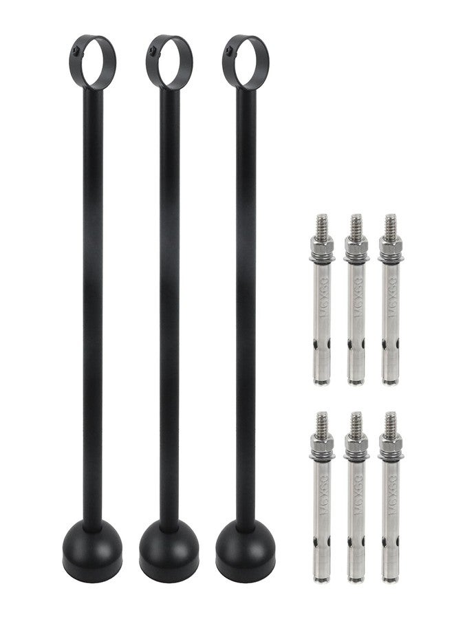 Nicerity 3 Pcs Black Ceiling Mount Shower Curtain Rod Stainless Steel Hanging Shower Curtain Rods from Ceiling with Screw, 15.74"/400mm - Image 1