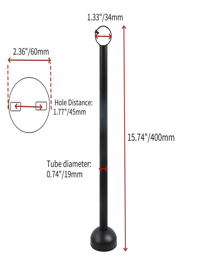 Nicerity 3 Pcs Black Ceiling Mount Shower Curtain Rod Stainless Steel Hanging Shower Curtain Rods from Ceiling with Screw, 15.74"/400mm - Image 2
