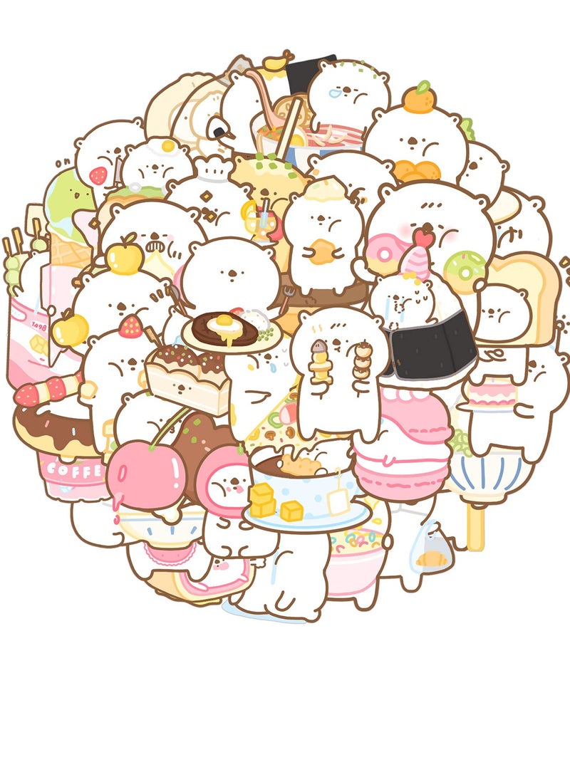 40-عبوة ملصقات دببة كرتونية لطيفة - رسوم فنية مقاومة للماء لع Diaries الطعام وحقائب التسوق وزجاجات الماء والثلاجات وأجهزة الكمبيوتر ومشاريع الأعمال اليدوية. ملصقات ممتعة وجميلة! - Image 2