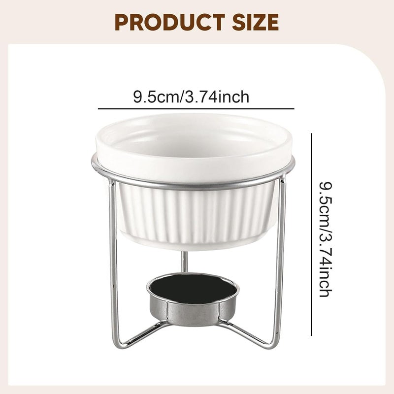 Heating Bowl Ceramic Chocolate Melter Iron Cleaning Multipurpose Heating Function Suitable for Kitchen, Silver - Image 2