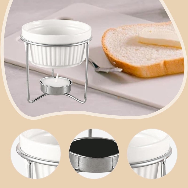 Heating Bowl Ceramic Chocolate Melter Iron Cleaning Multipurpose Heating Function Suitable for Kitchen, Silver - Image 3