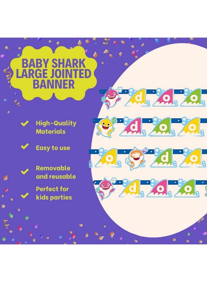 Unique Baby Shark Multicolor Jointed Banner (1 Pc) - Fun & Unique Design for Kids, Eye-Catching Party Decoration for Birthdays - Image 5