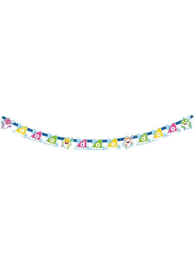 Unique Baby Shark Multicolor Jointed Banner (1 Pc) - Fun & Unique Design for Kids, Eye-Catching Party Decoration for Birthdays - Image 1