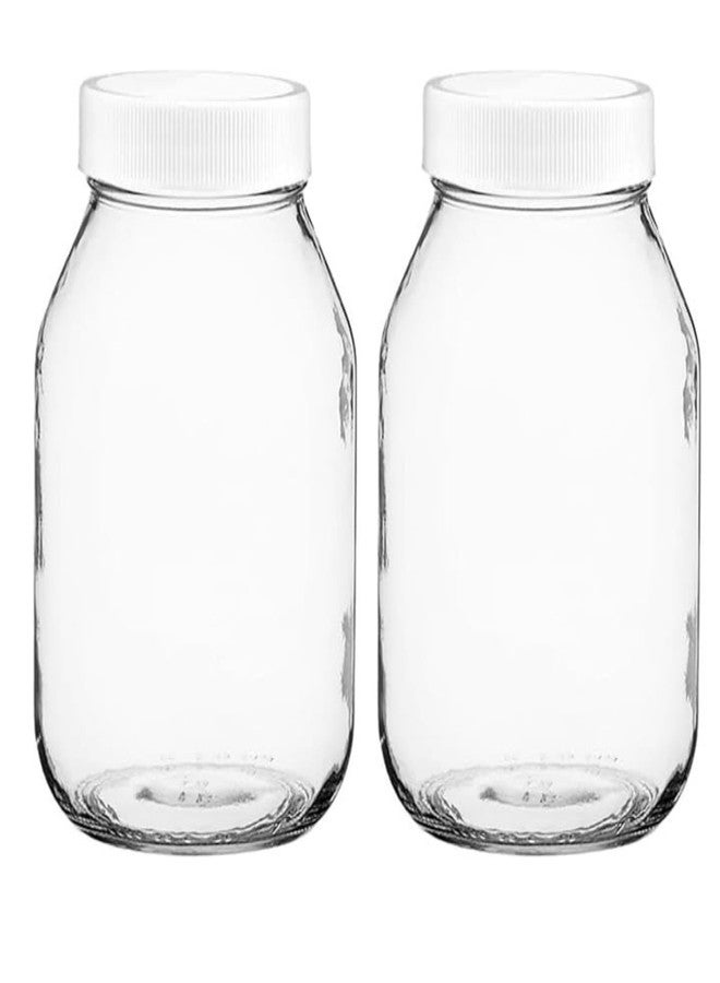 PR1M3 Mason Jars 32-OZ Regular Mouth with PLASTIC Lids, Used for Canning, Pickling, Juice, Jam, Jelly, or DIY Decors and Projects (Pack of 2) - Image 1