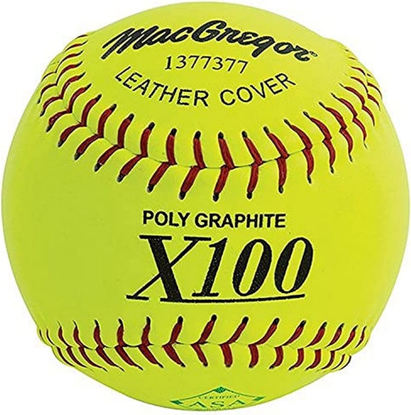 X52RE ASA Slow Pitch Leather Softball, 12-inch (One Dozen)
