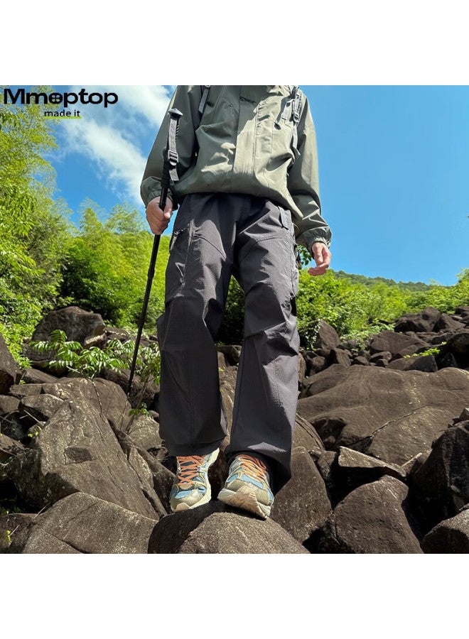 Mmoptop Outdoor Triple-protection Wear-resistant Sun-proof Tactical Pants, Autumn And Winter Men's Paratrooper Wide-leg Casual Trousers Mxxk45 Black M - Image 5