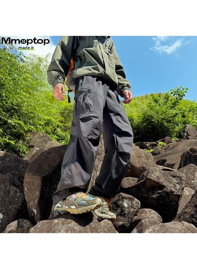 Mmoptop Outdoor Triple-protection Wear-resistant Sun-proof Tactical Pants, Autumn And Winter Men's Paratrooper Wide-leg Casual Trousers Mxxk45 Black M - Image 3