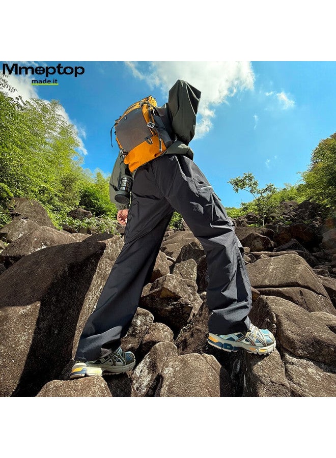 Mmoptop Outdoor Triple-protection Wear-resistant Sun-proof Tactical Pants, Autumn And Winter Men's Paratrooper Wide-leg Casual Trousers Mxxk45 Black M - Image 4