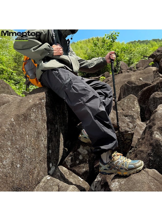 Mmoptop Outdoor Triple-protection Wear-resistant Sun-proof Tactical Pants, Autumn And Winter Men's Paratrooper Wide-leg Casual Trousers Mxxk45 Black M - Image 1
