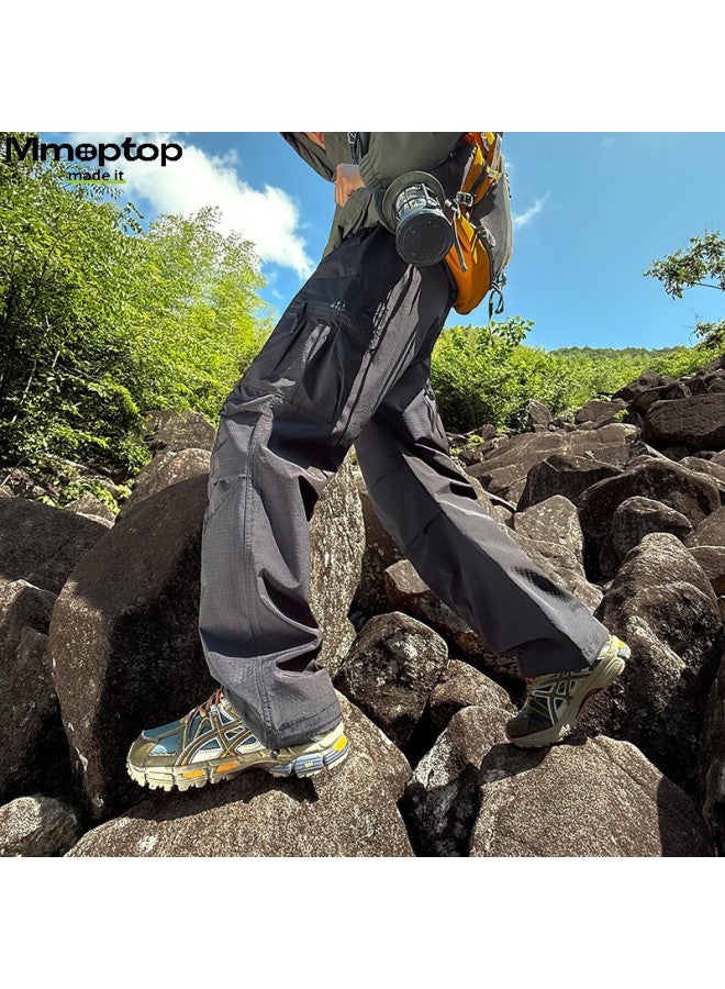 Mmoptop Outdoor Triple-protection Wear-resistant Sun-proof Tactical Pants, Autumn And Winter Men's Paratrooper Wide-leg Casual Trousers Mxxk45 Black M - Image 2