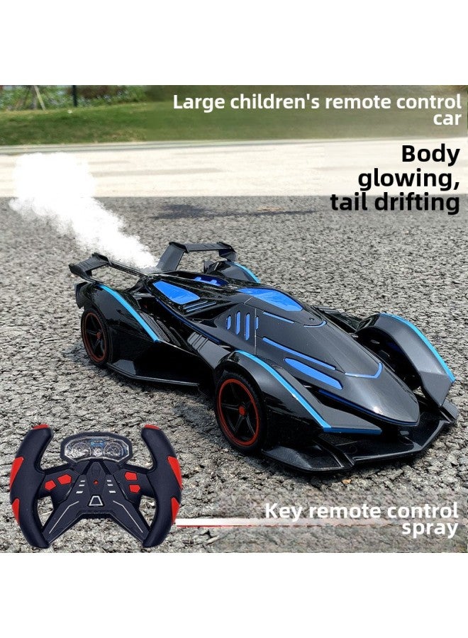 Loquat Large Toy Remote Control Car Spray Light Boy Rechargeable Car Toy Kids Racing Car Drift Sports Car Hot Sale-Color:V12/black And Red With Spray And Light-Scale:3 Sets Of Batteries - Image 5