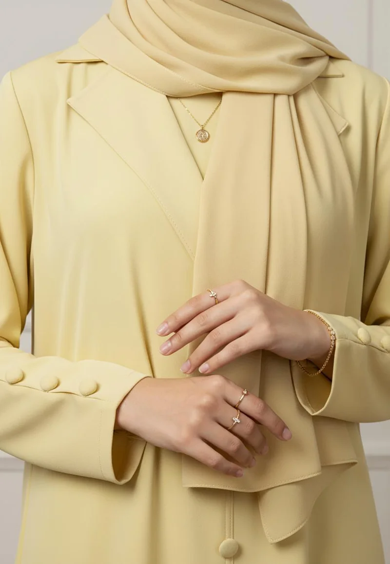 Nukhbaa Buttoned Blazer Abaya-940