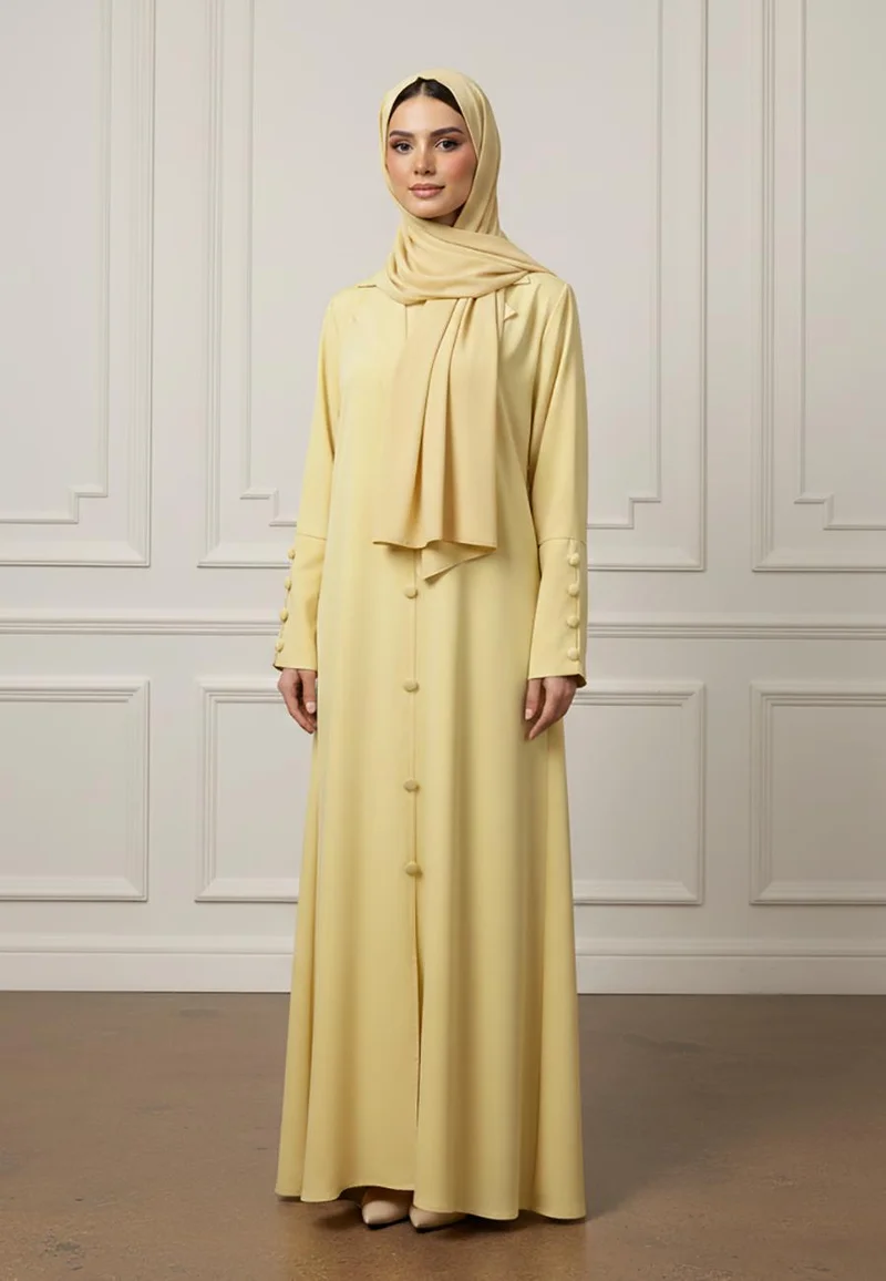 Nukhbaa Buttoned Blazer Abaya-940