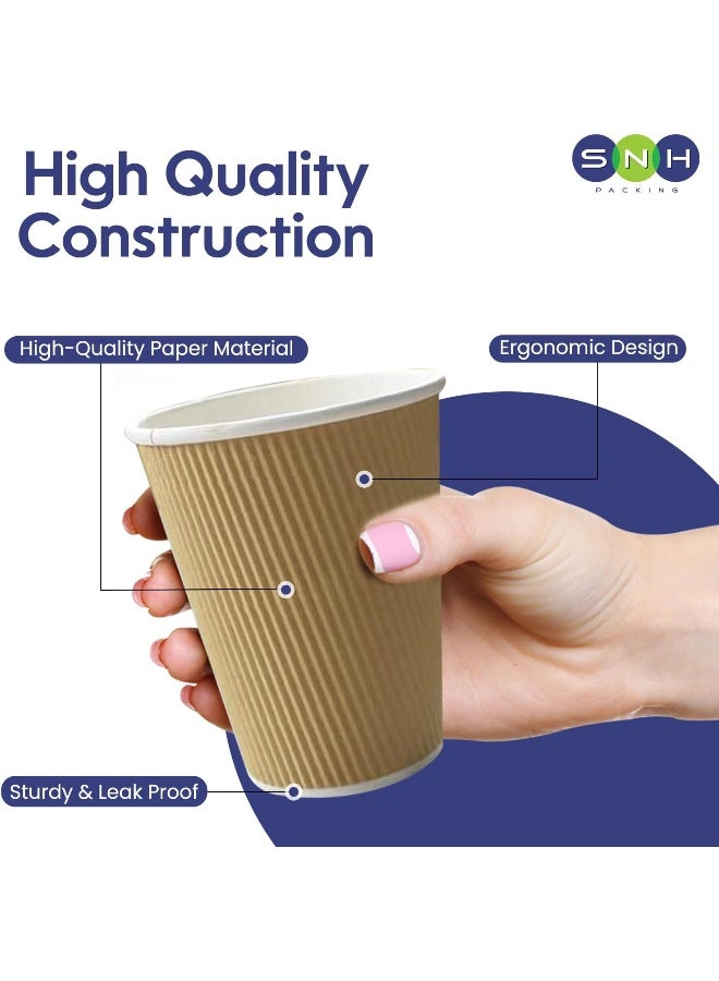 إس إن إتش باكينج أكواب SNH للتعبئة والتغليف، بنية اللون، للاستخدام مرة واحدة - 8 أونصة، مصنوعة من ورق كرافت، مناسبة للشاي الساخن والقهوة والقهوة الساخنة والمشروبات الساخنة والطبيعية - 25 قطعة - Image 5