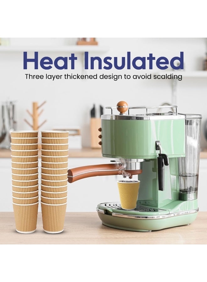 إس إن إتش باكينج أكواب SNH للتعبئة والتغليف، بنية اللون، للاستخدام مرة واحدة - 8 أونصة، مصنوعة من ورق كرافت، مناسبة للشاي الساخن والقهوة والقهوة الساخنة والمشروبات الساخنة والطبيعية - 25 قطعة - Image 4