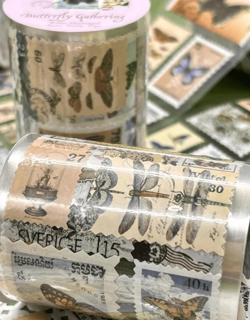 كاغيت جيمي دوكان Paper Ship Shop Butterfly Themed Individual Sticker Stamp Washi Tape / Sticker / Decal / bullet Journal / Notebook Decoration