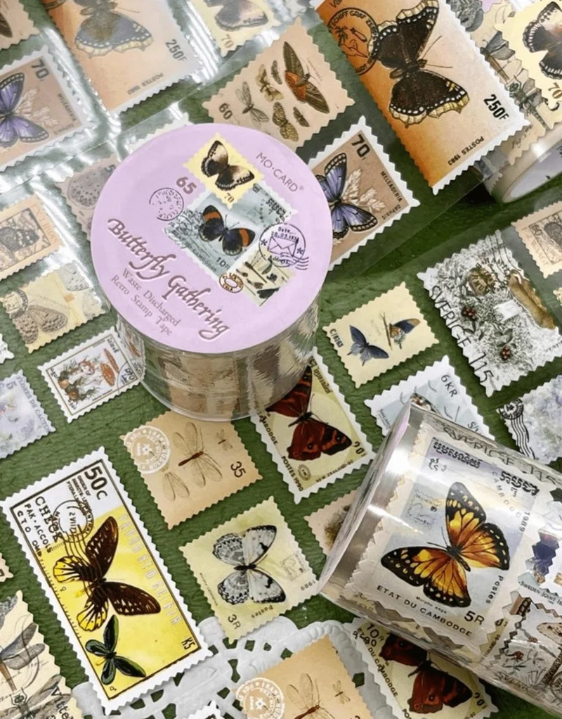 كاغيت جيمي دوكان Paper Ship Shop Butterfly Themed Individual Sticker Stamp Washi Tape / Sticker / Decal / bullet Journal / Notebook Decoration