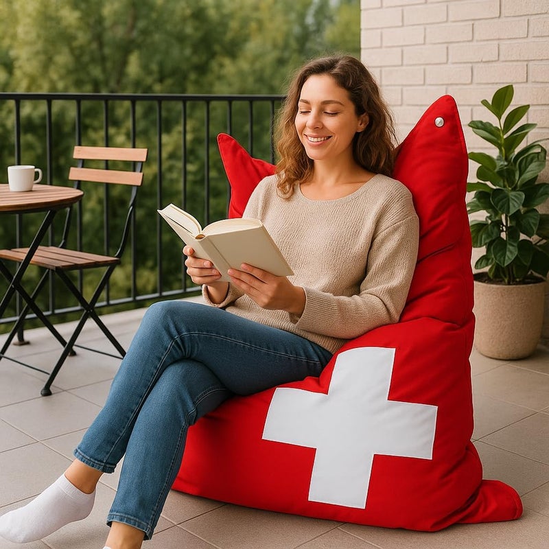 BS B&S Fashion Bull Oversized Beanbag – Polyester Fabric Floor Lounger - Image 5