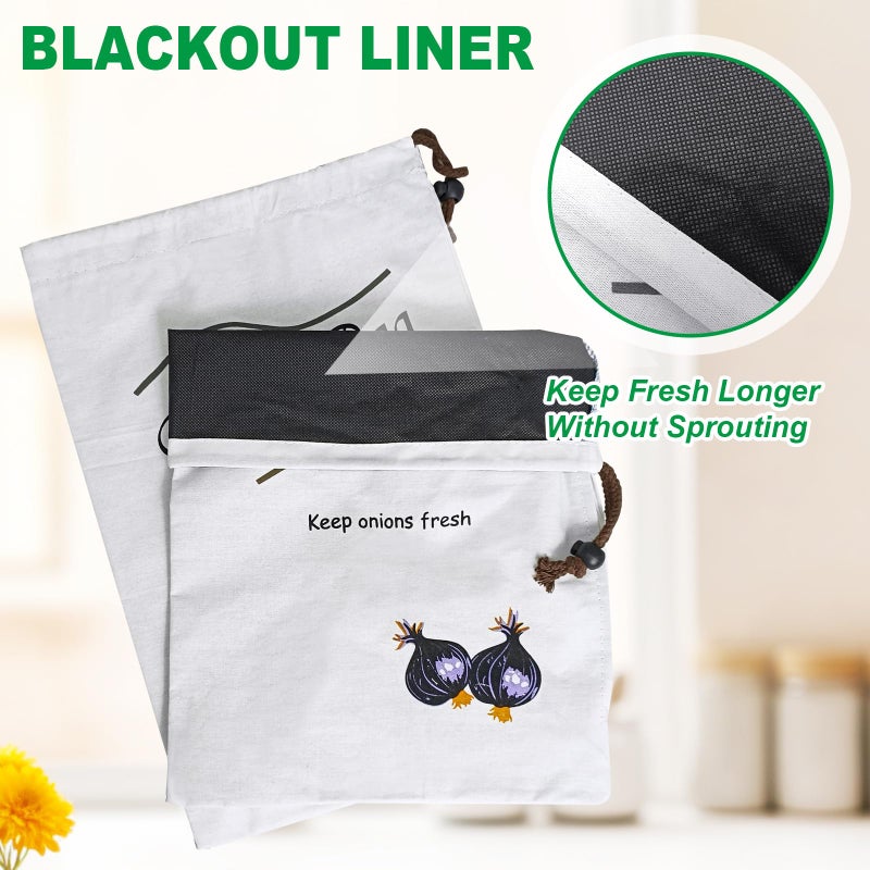 zhcoy Potato & Onion Sprout-Free Vegetable Storage Bags - White - Image 5