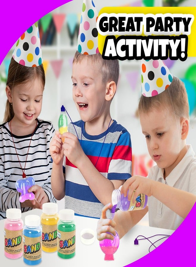 ArtCreativity Colored Sand Art Kits for Kids 40-Pack, Play Sand Set, 10 Assorted Colors, 8 oz. Each, 24 Sand Art Bottle Necklaces, and 6 Funnels Bulk Sand Art Project, Kids Party Crafts for Boys Girls - Image 3