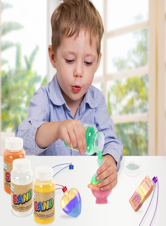 ArtCreativity Colored Sand Art Kits for Kids 40-Pack, Play Sand Set, 10 Assorted Colors, 8 oz. Each, 24 Sand Art Bottle Necklaces, and 6 Funnels Bulk Sand Art Project, Kids Party Crafts for Boys Girls - Image 4