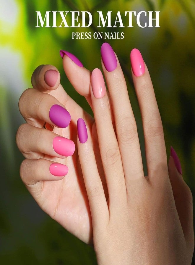 روبي فيس ١٢٠ قطعة أظافر جل ناعمة | وصلات أظافر صناعية متوسطة الحجم مستديرة مع ملصقات لاصقة للأظافر | أظافر أكريليك لاصقة للنساء والفتيات (٠٥) - Image 3