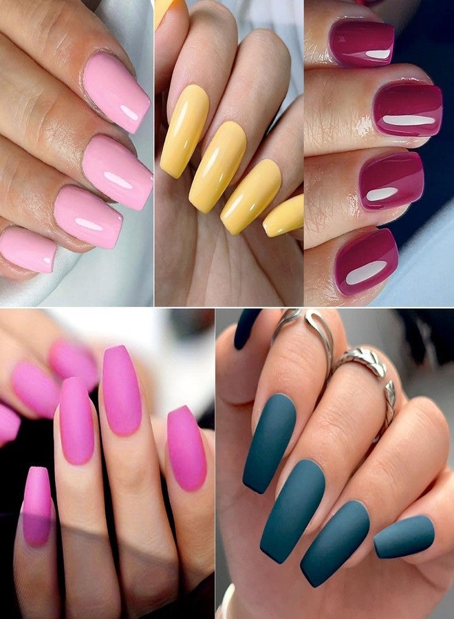 روبي فيس ١٢٠ قطعة أظافر جل ناعمة | وصلات أظافر صناعية متوسطة الحجم مستديرة مع ملصقات لاصقة للأظافر | أظافر أكريليك لاصقة للنساء والفتيات (٠٥) - Image 4