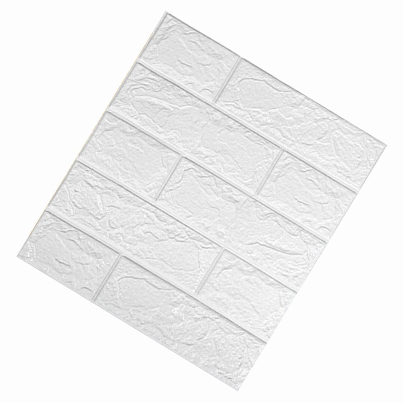 3D Wallpaper Self Adhesive Waterproof Cuttable Odorless Faux Brick Wall Panel for Living Room Bedroom White 10pcs - Image 2