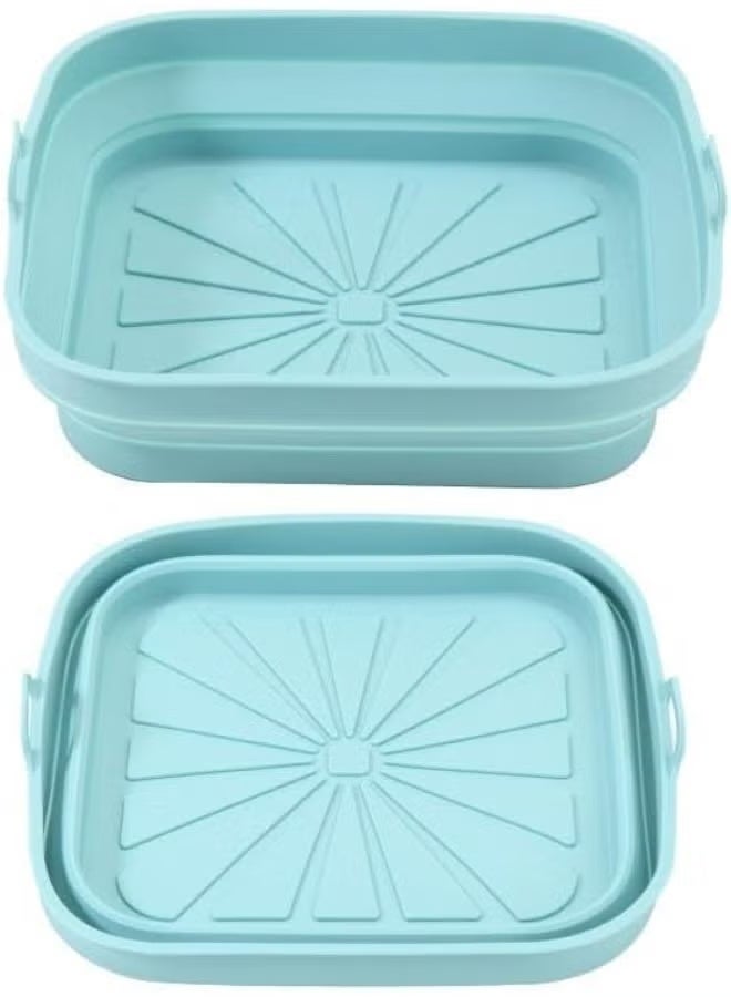 Generic valueable 1 Reusable 24cm square non-stick silicone air fryer tray - foldable, heat-resistant cooking liner for air fryers, ovens, baking, roasting... - Image 3