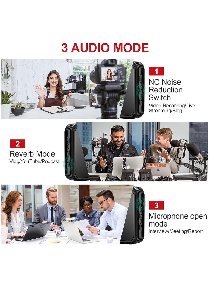 Wireless Microphone Tiktok Live Mobile Video Recording 2.4G Noise Reduction Mini Microphone Live Video Recording Vlog Interview Online Classroom