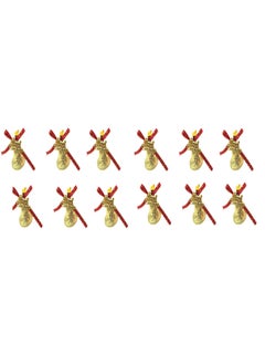 MM MM Plastic Bells Golden Christmas Tree Decorative Hanging Ornaments for Home DecorFestivalLiving RoomParty FavourEvent Decoration Pack of 12  - Image 1