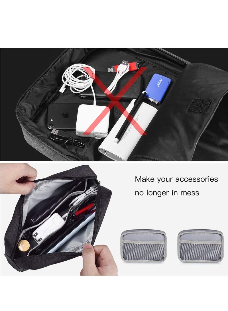 Universal Electronics Accessories Organizer, 2pack Portable Soft Carrying Storage Case Bag for Charger Usb Cables Memory Cards Earphone Flash Hard - Image 3