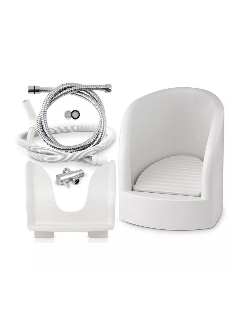 DubaiGallery غسالة قدم مسلمة محمولة أوتوماتيكية من البلاستيك لحوض الوضوء في الحمام - Image 3