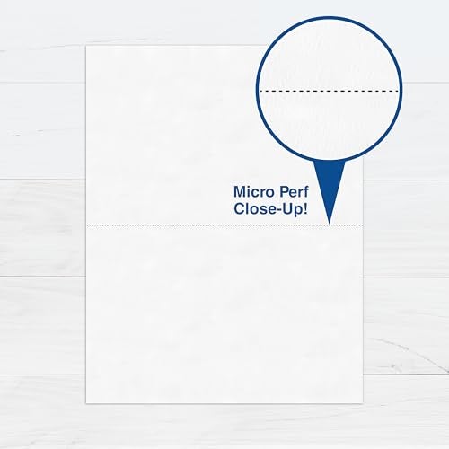 PrintWorks Professional Half Sheet Perforated Paper 8.5” x 11” - Perfect For W-2, 1099, & Statement Use - Made in the USA - 500 Sheets - 24 lb - A5 Paper - Printer Compatible - White (04118) - Image 4