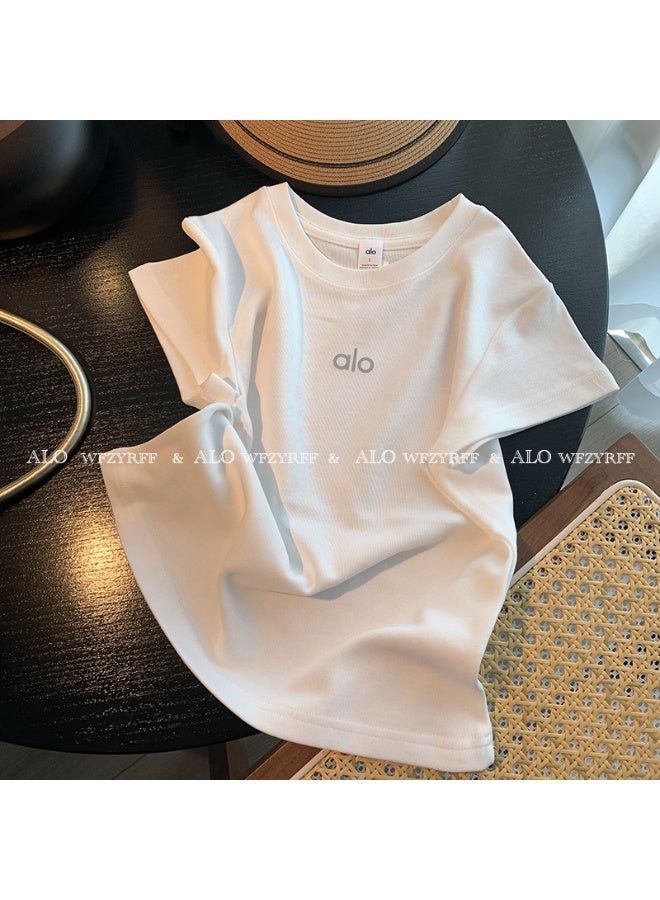 alo ALO Women's Summer New Short Sleeve Sports T-Shirt 